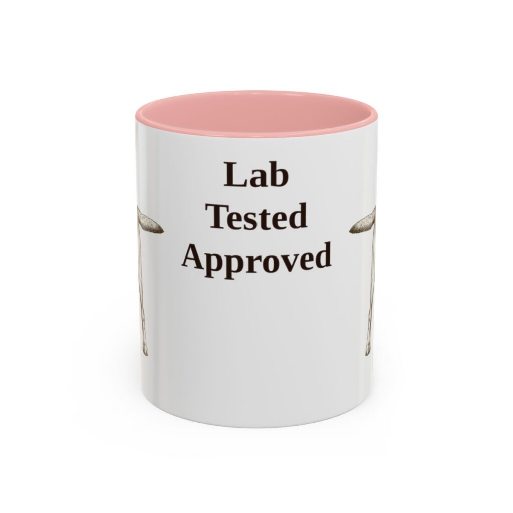 11oz Funny Labrador Retriever Mug, Pink, front view