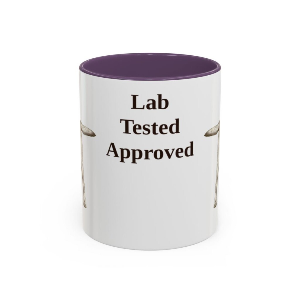 11oz Funny Labrador Retriever Mug, Purple, front view
