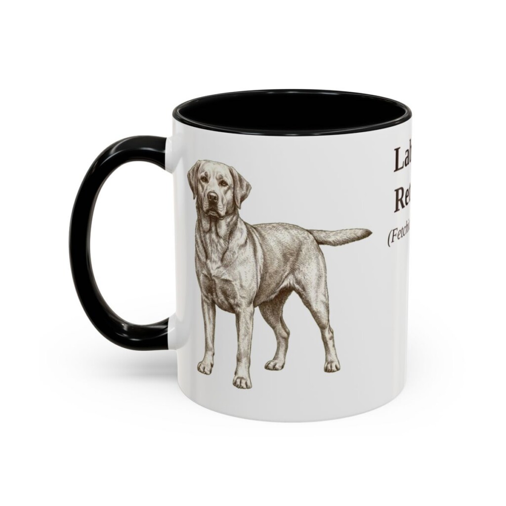 11oz-labrador-retriever-mug-latin-black-left 11oz Labrador Retriever Latin Mug, Black, left side view