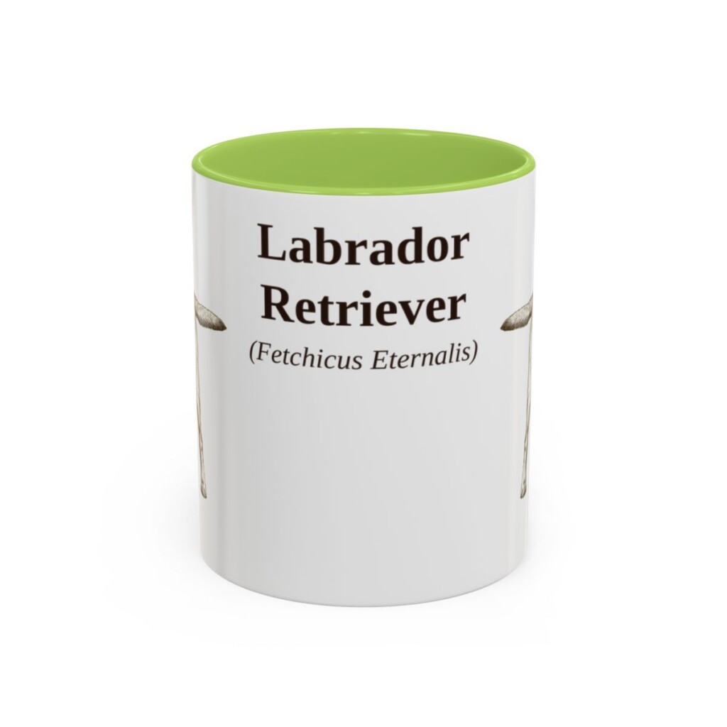 11oz-labrador-retriever-mug-latin-light-green 11oz Labrador Retriever Latin Mug, Light Green, front view