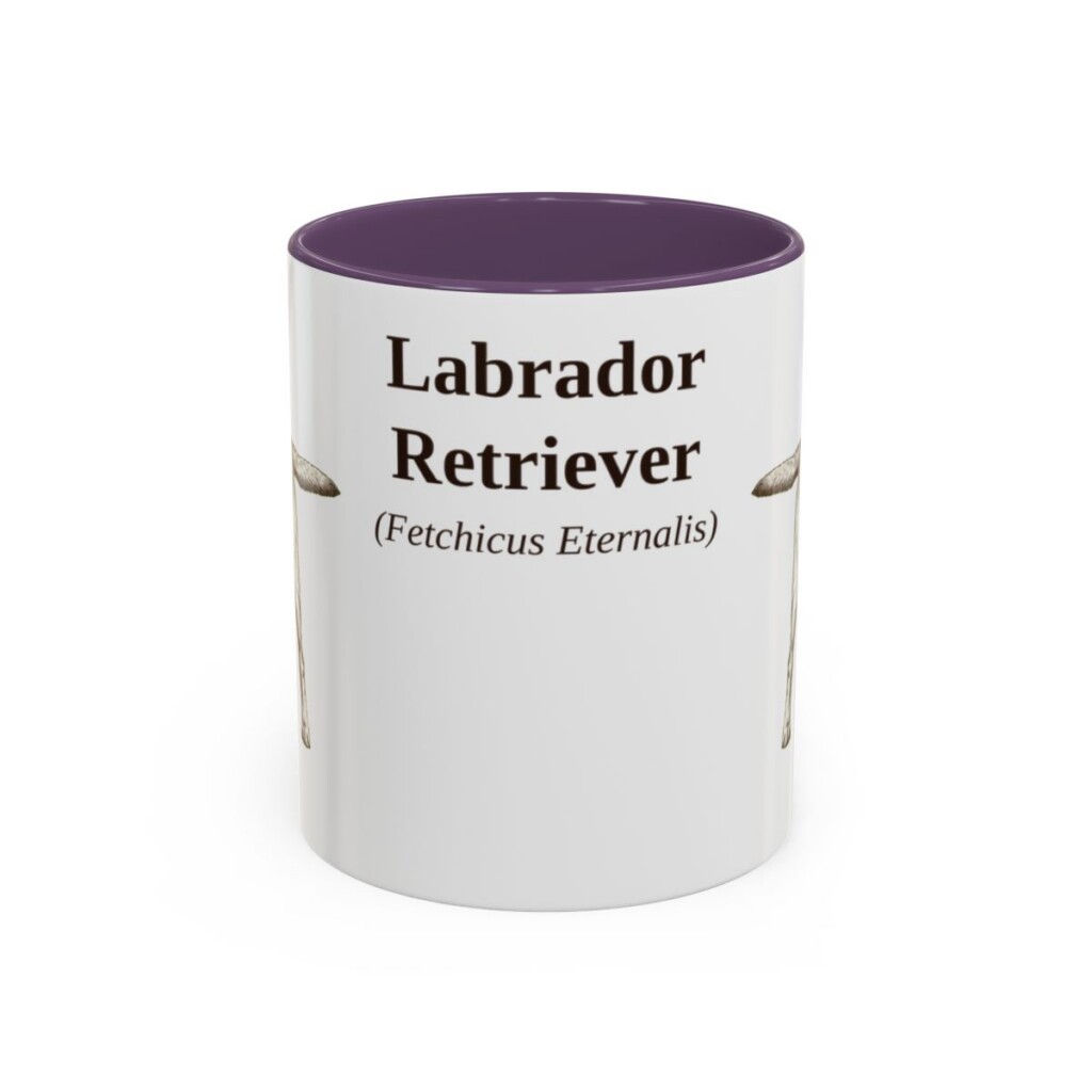11oz-labrador-retriever-mug-latin-purple 11oz Labrador Retriever Latin Mug, Purple, front view