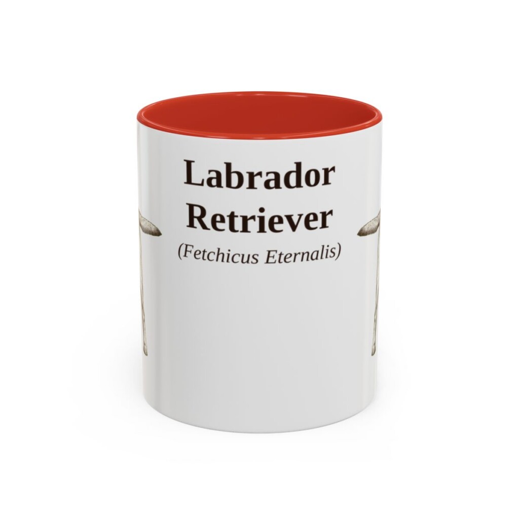 11oz-labrador-retriever-mug-latin-red 11oz Labrador Retriever Latin Mug, Red, front view