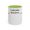 11oz Labrador Retriever Mug, Light Green, front view