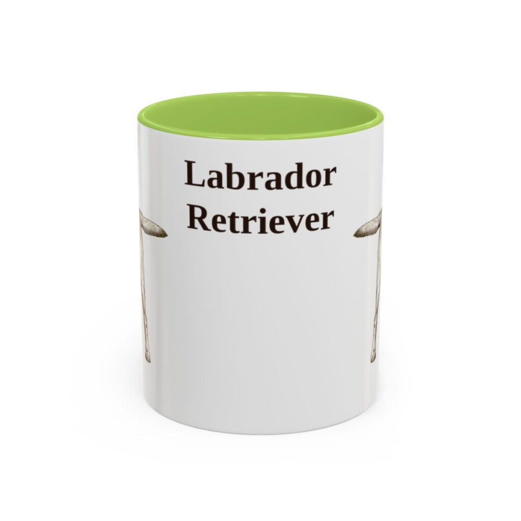 11oz Labrador Retriever Mug, Light Green, front view