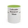 11oz Labrador Retriever Dog Mom Mug, Light Green, front view