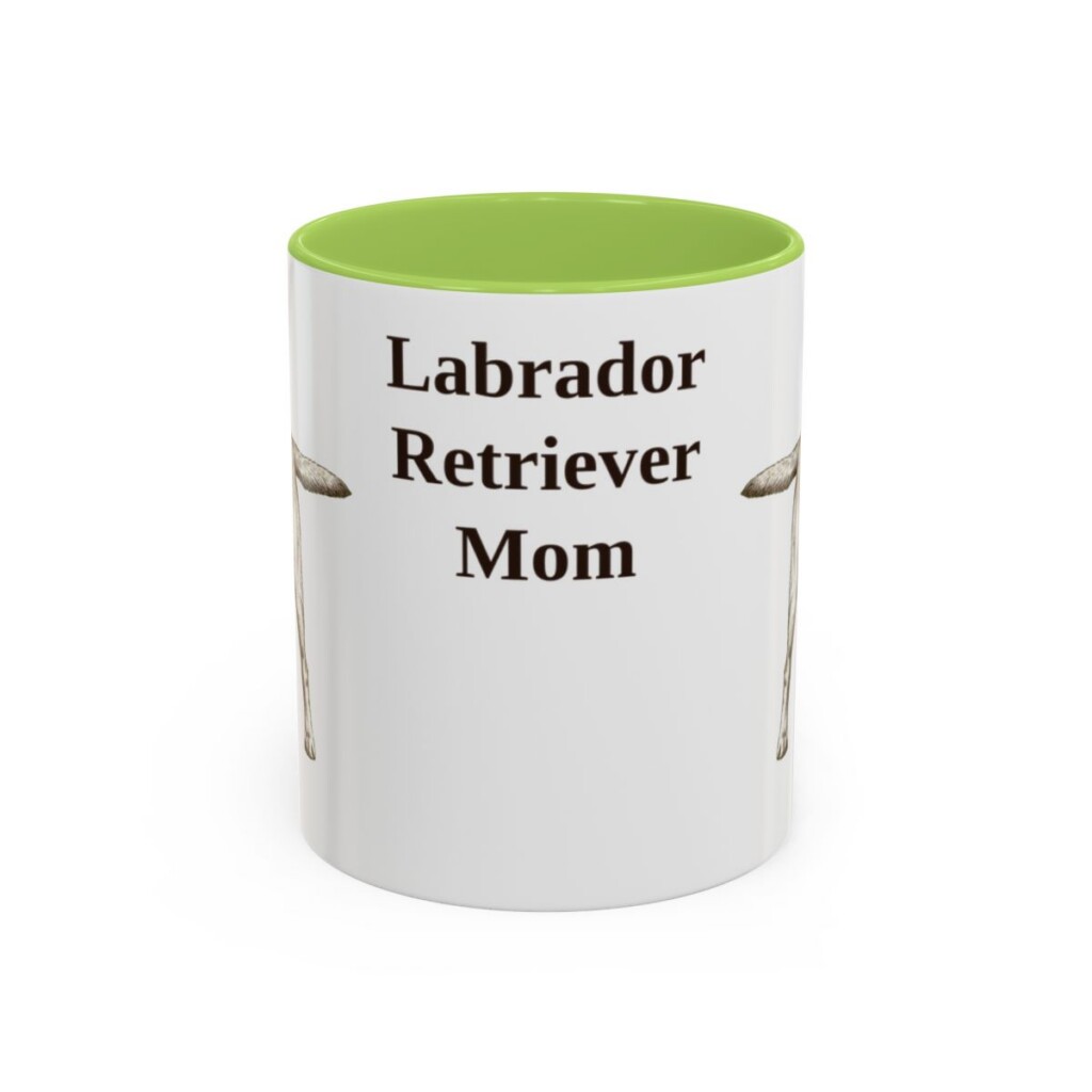 11oz Labrador Retriever Dog Mom Mug, Light Green, front view