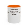 11oz Labrador Retriever Dog Mom Mug, Orange, front view