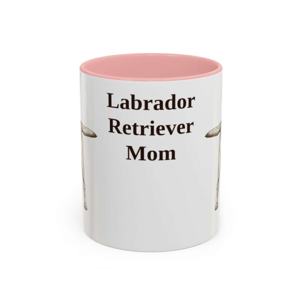 11oz Labrador Retriever Dog Mom Mug, Pink, front view