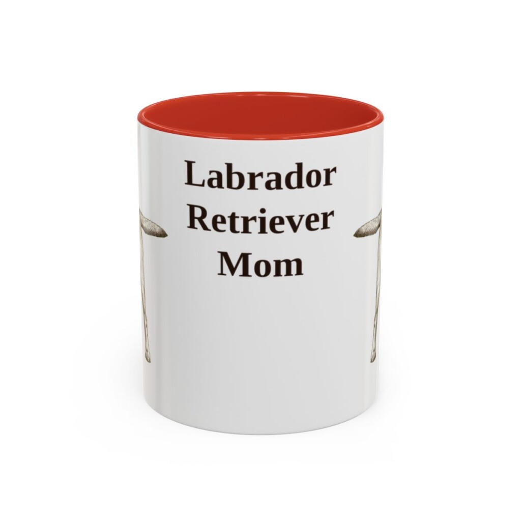11oz Labrador Retriever Dog Mom Mug, Red, front view
