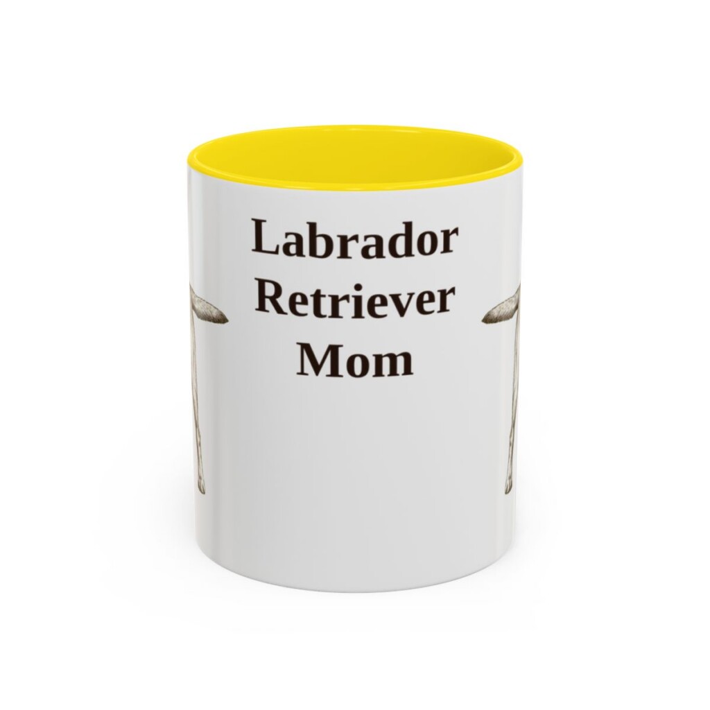 11oz Labrador Retriever Dog Mom Mug, Yellow, front view