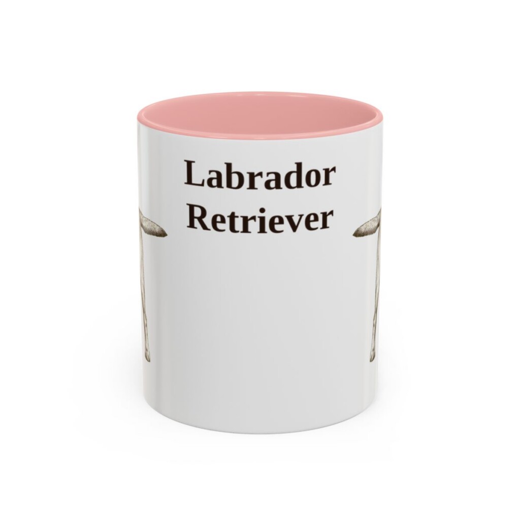 11oz Labrador Retriever Mug, Pink, front view