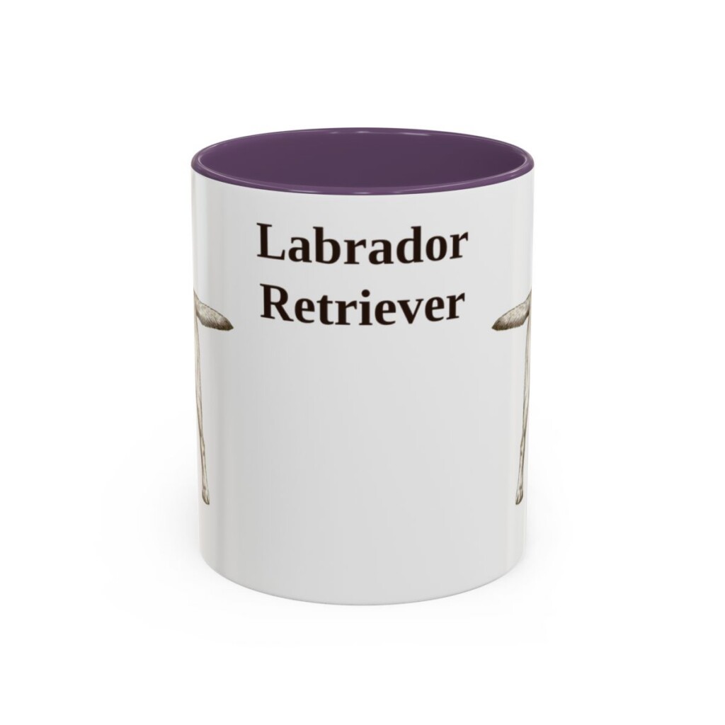 11oz Labrador Retriever Mug, Purple, front view