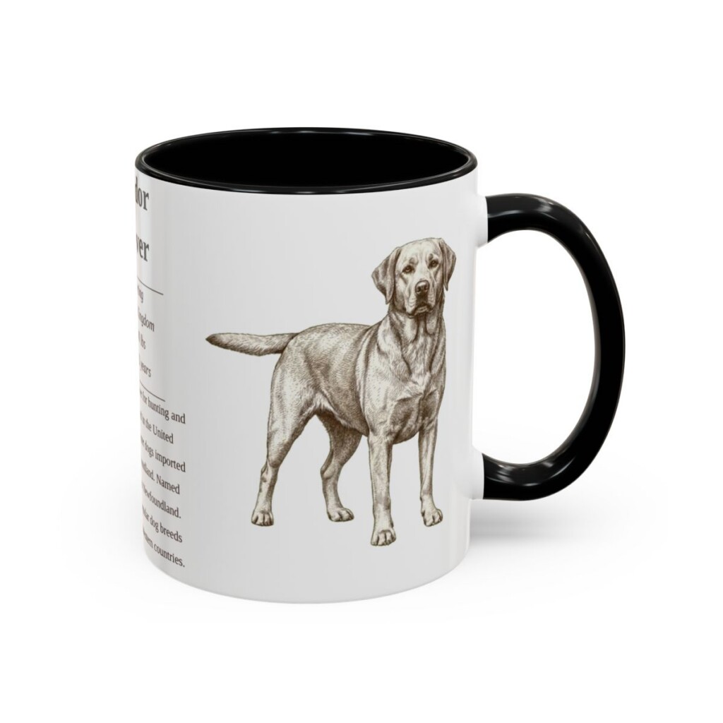 11oz Labrador Retriever Mug, Black, right side view