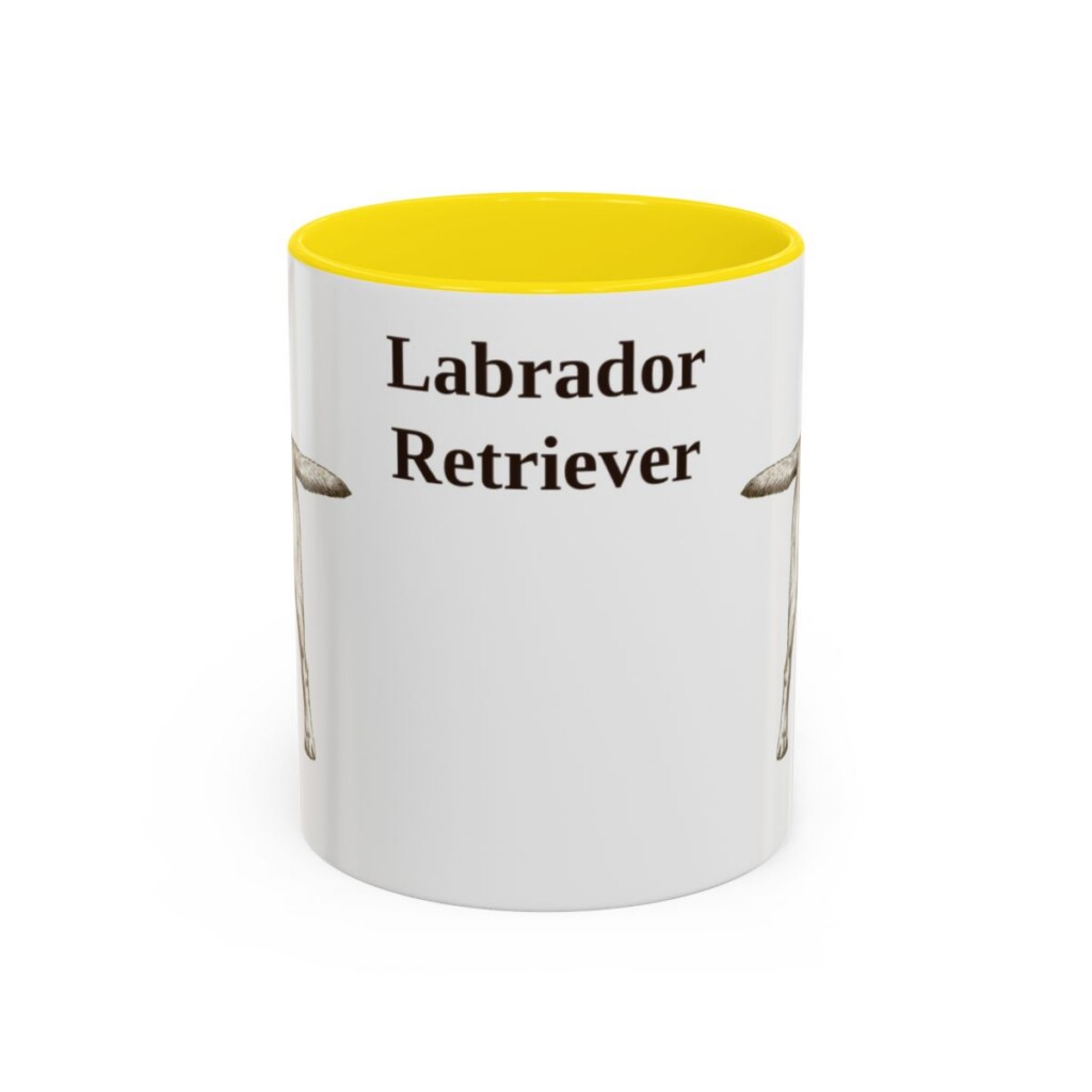 11oz Labrador Retriever Mug, Yellow, front view