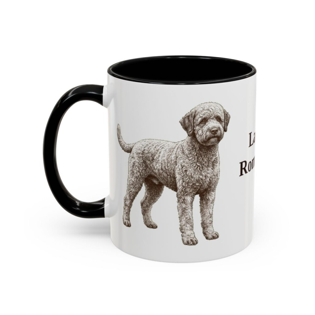 11oz-lagotto-romagnolo-mug-black-left 11oz Lagotto Romagnolo Mug, Black, left side view