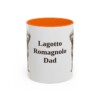 11oz-lagotto-romagnolo-mug-dad-orange 11oz Lagotto Romagnolo Dog Dad Mug, Orange, front view