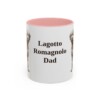 11oz-lagotto-romagnolo-mug-dad-pink 11oz Lagotto Romagnolo Dog Dad Mug, Pink, front view