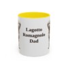 11oz-lagotto-romagnolo-mug-dad-yellow 11oz Lagotto Romagnolo Dog Dad Mug, Yellow, front view