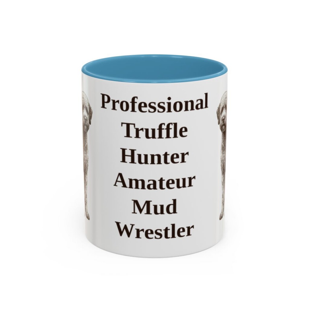 11oz-lagotto-romagnolo-mug-humor-light-blue 11oz Funny Lagotto Romagnolo Mug, Light Blue, front view