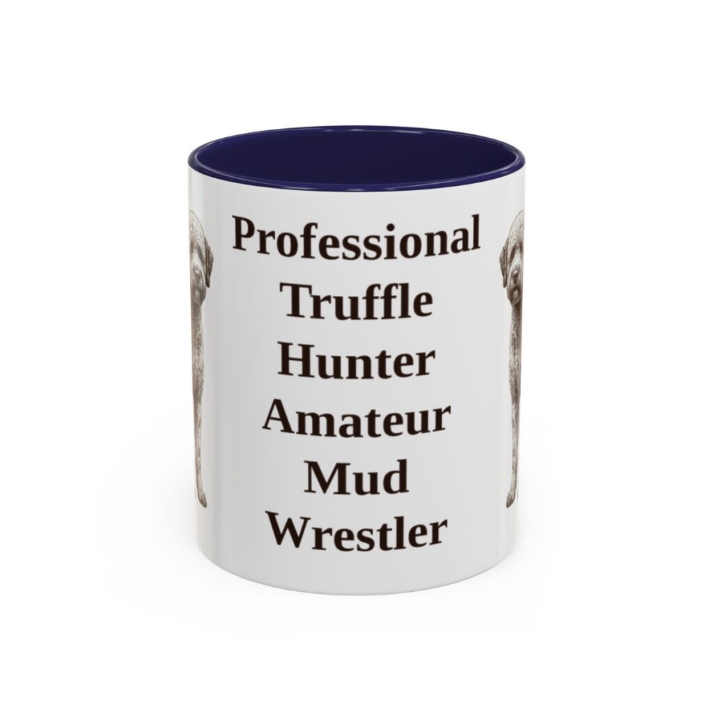 11oz-lagotto-romagnolo-mug-humor-navy 11oz Funny Lagotto Romagnolo Mug, Navy, front view