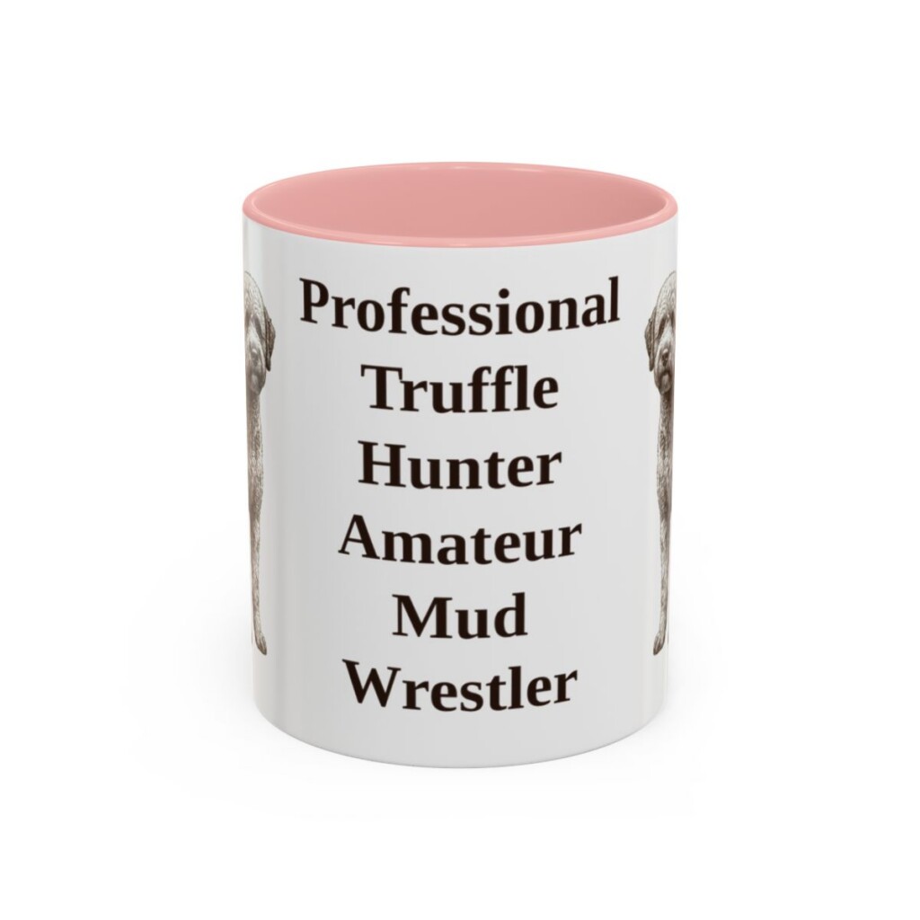 11oz-lagotto-romagnolo-mug-humor-pink 11oz Funny Lagotto Romagnolo Mug, Pink, front view
