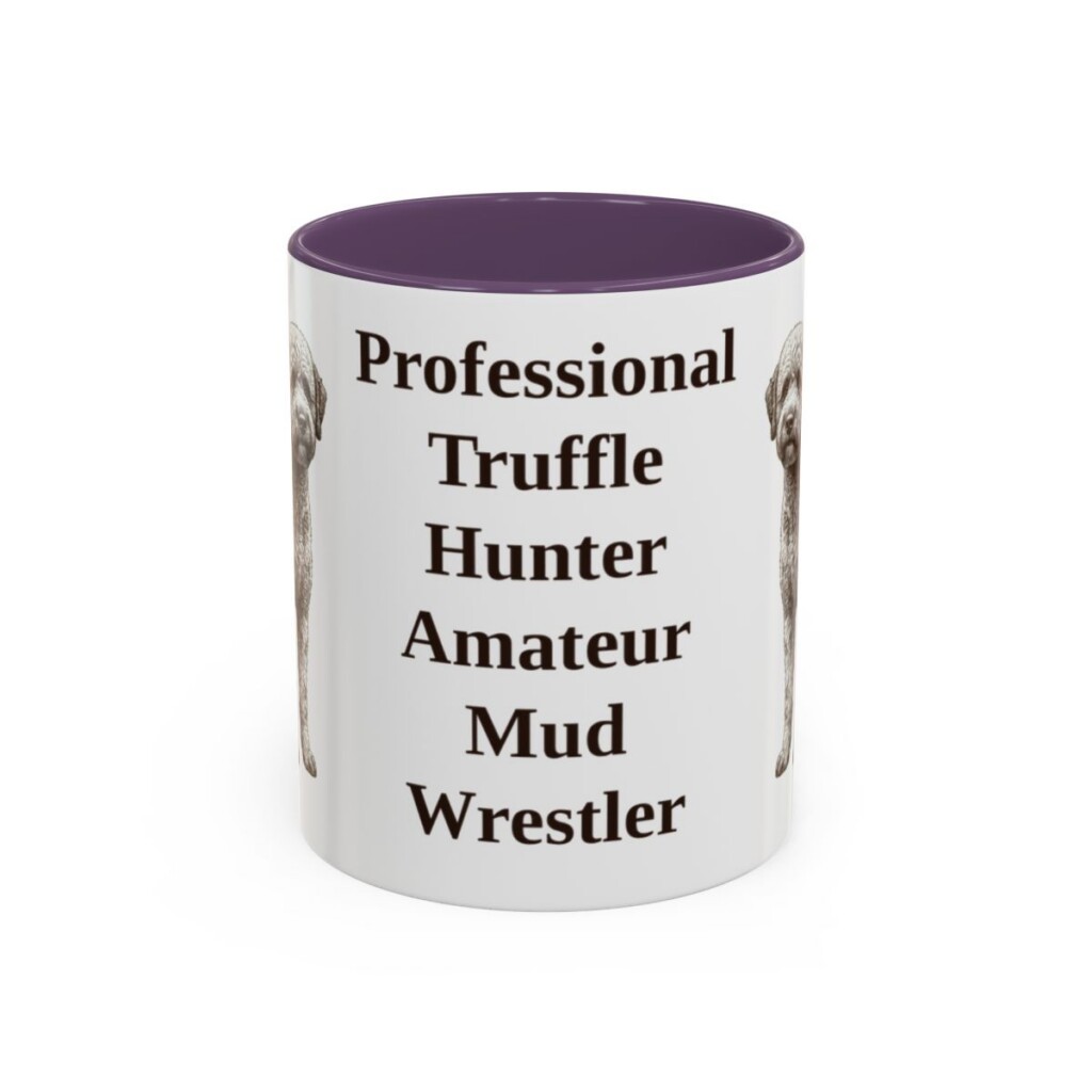 11oz-lagotto-romagnolo-mug-humor-purple 11oz Funny Lagotto Romagnolo Mug, Purple, front view