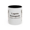 11oz Lagotto Romagnolo Latin Mug, Black, front view