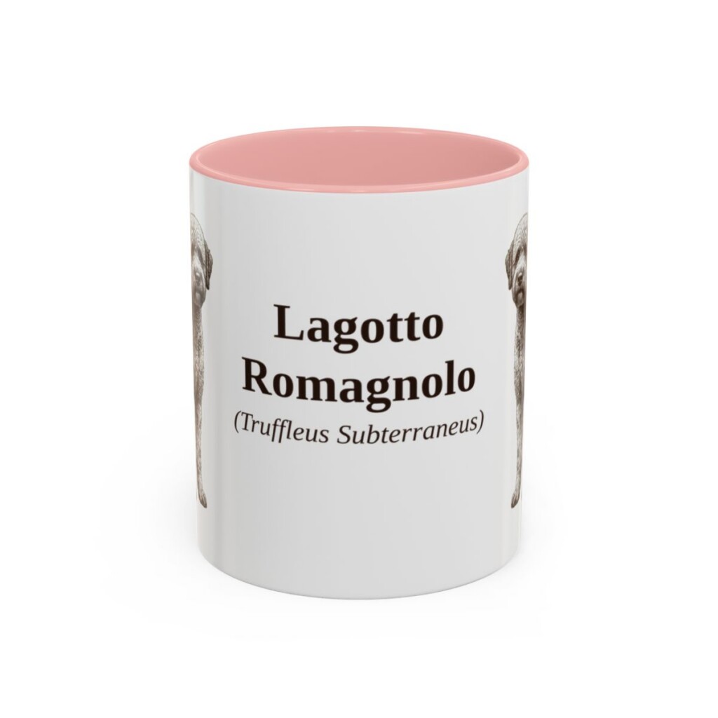 11oz Lagotto Romagnolo Latin Mug, Pink, front view