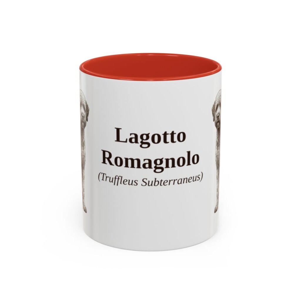 11oz Lagotto Romagnolo Latin Mug, Red, front view