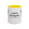 11oz Lagotto Romagnolo Latin Mug, Yellow, front view