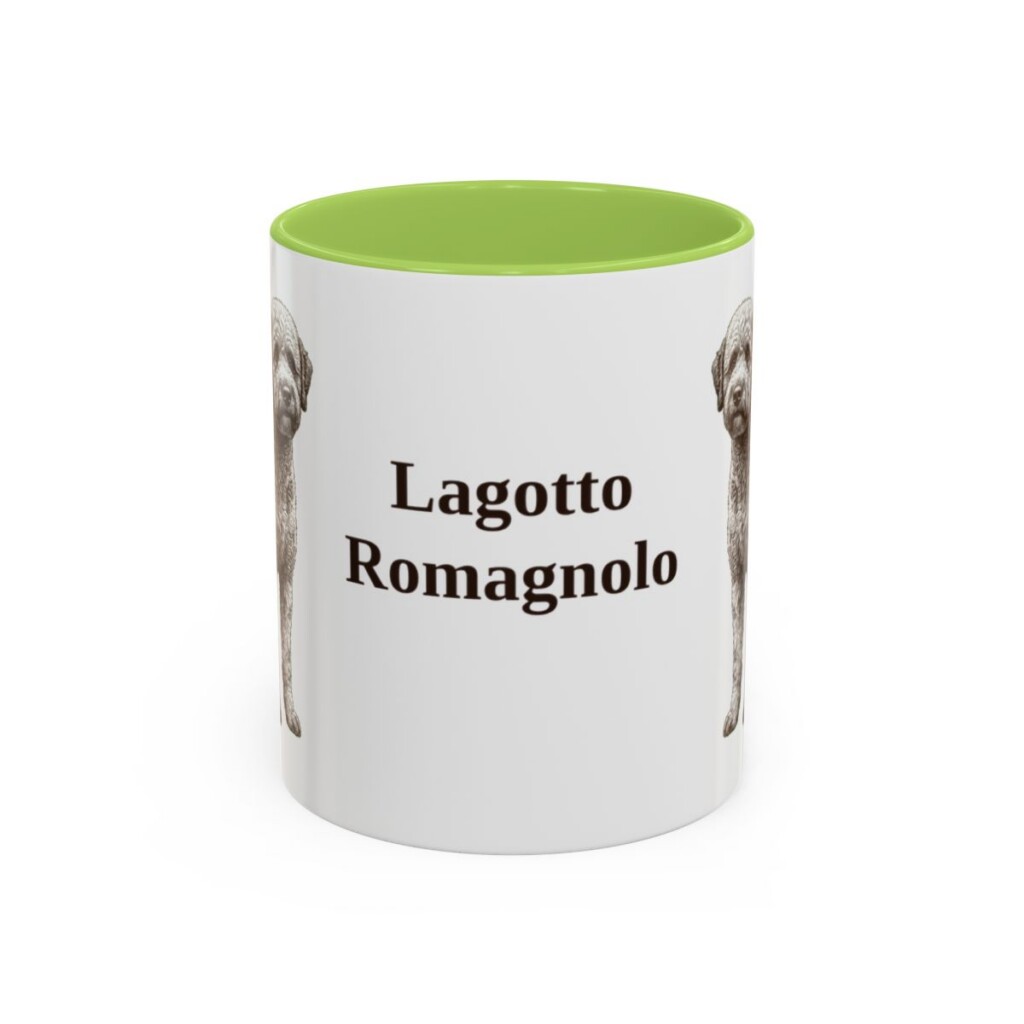 11oz-lagotto-romagnolo-mug-light-green 11oz Lagotto Romagnolo Mug, Light Green, front view