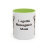 11oz Lagotto Romagnolo Dog Mom Mug, Light Green, front view