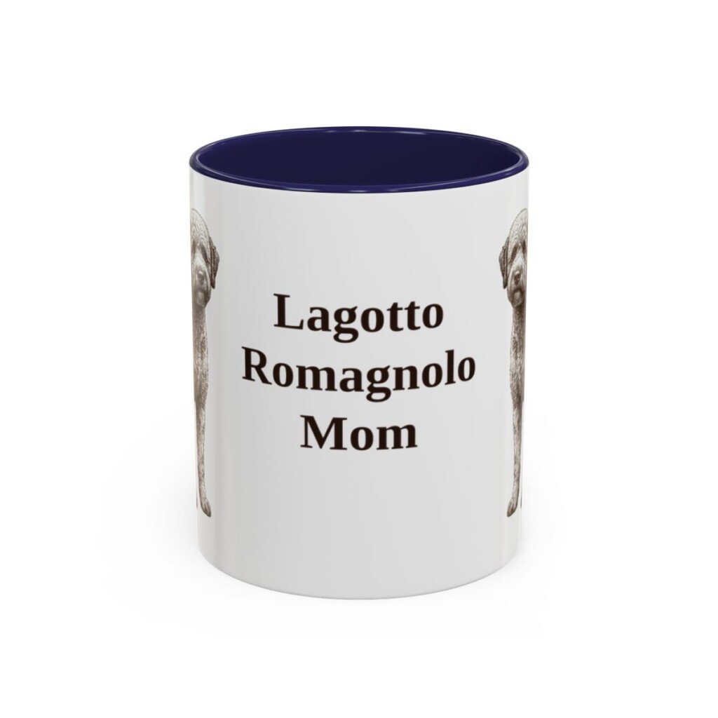 11oz Lagotto Romagnolo Dog Mom Mug, Navy, front view