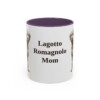 11oz Lagotto Romagnolo Dog Mom Mug, Purple, front view