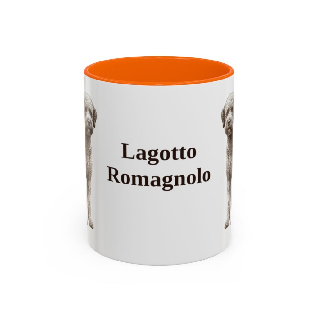 11oz-lagotto-romagnolo-mug-orange 11oz Lagotto Romagnolo Mug, Orange, front view