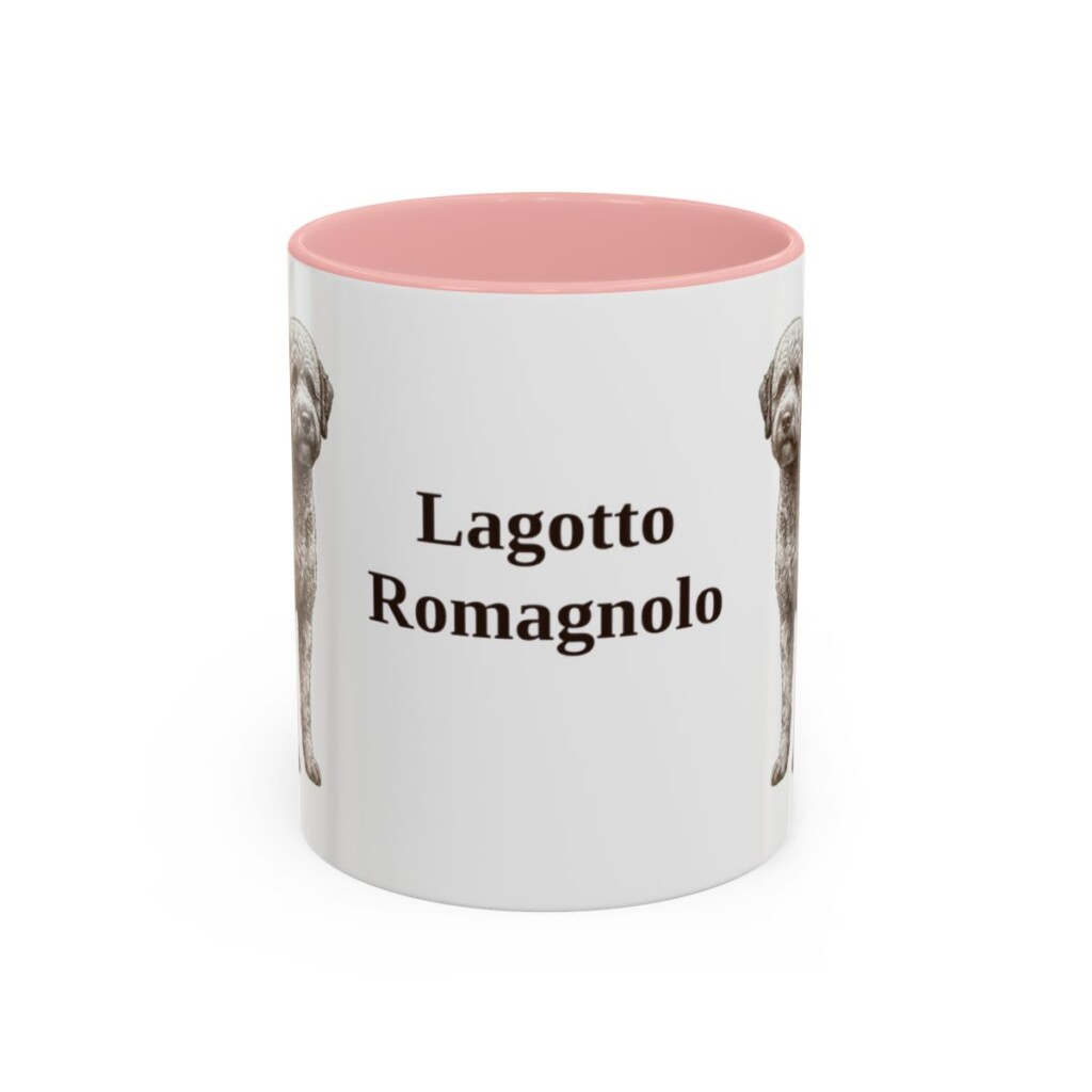 11oz-lagotto-romagnolo-mug-pink 11oz Lagotto Romagnolo Mug, Pink, front view