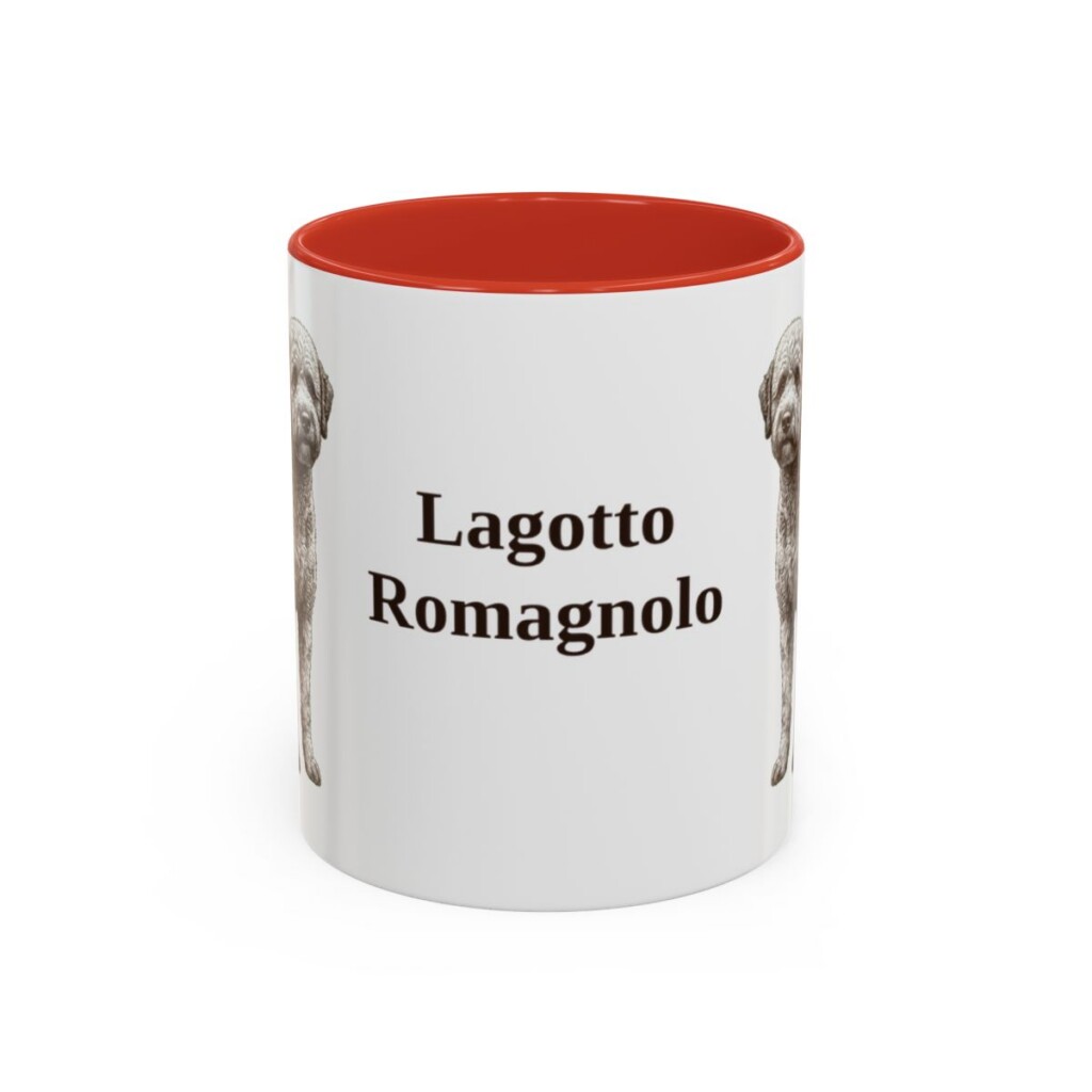 11oz-lagotto-romagnolo-mug-red 11oz Lagotto Romagnolo Mug, Red, front view
