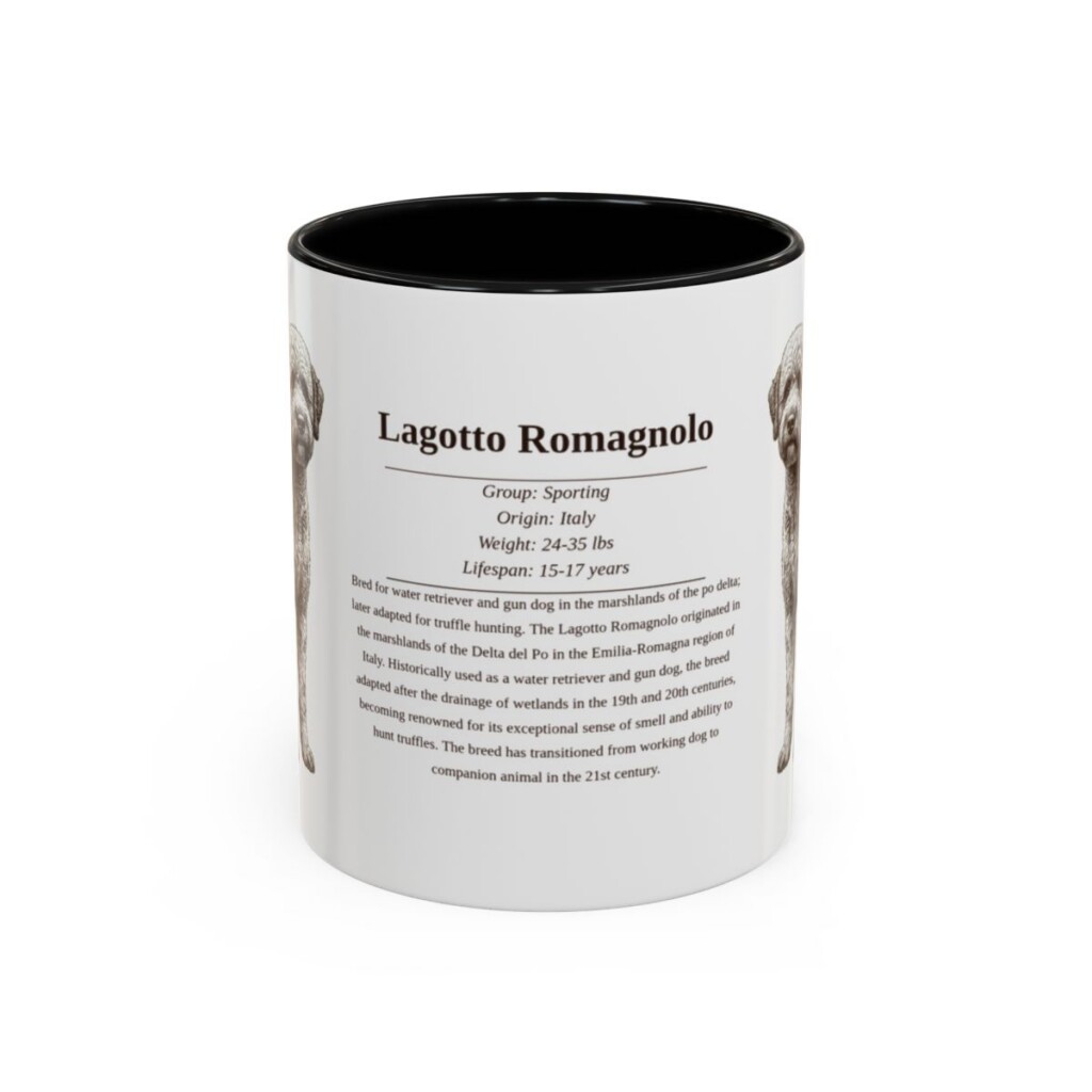 11oz Lagotto Romagnolo Mug, Black, front view