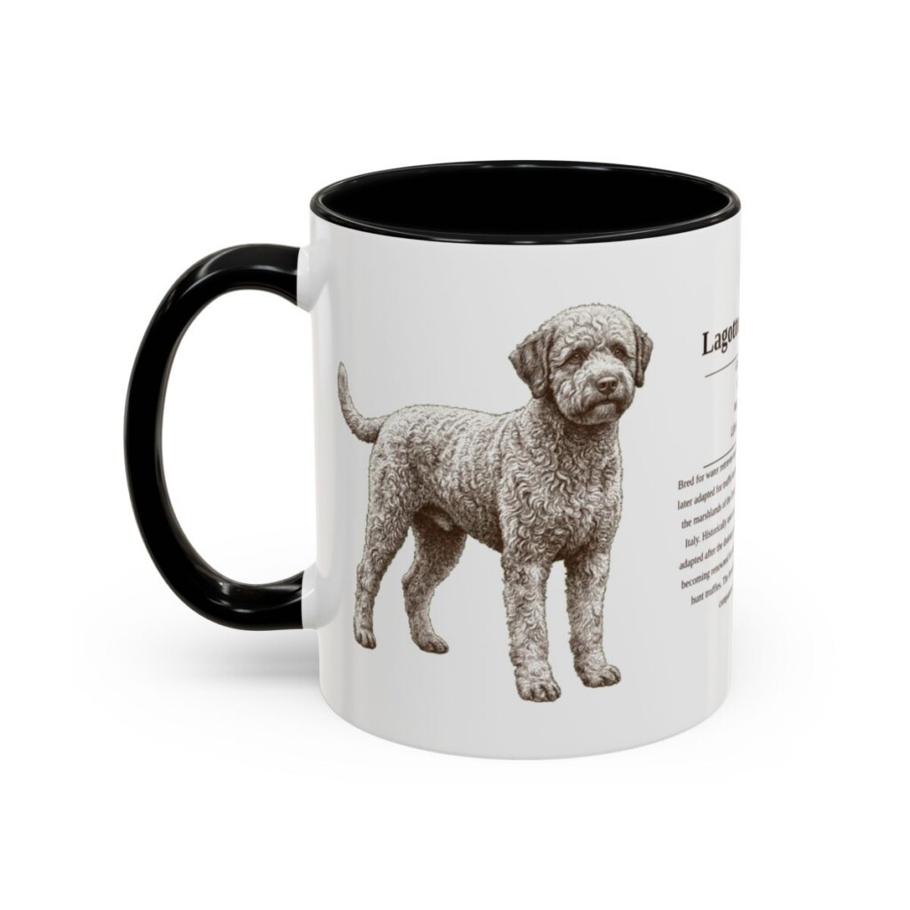 11oz Lagotto Romagnolo Mug, Black, left side view