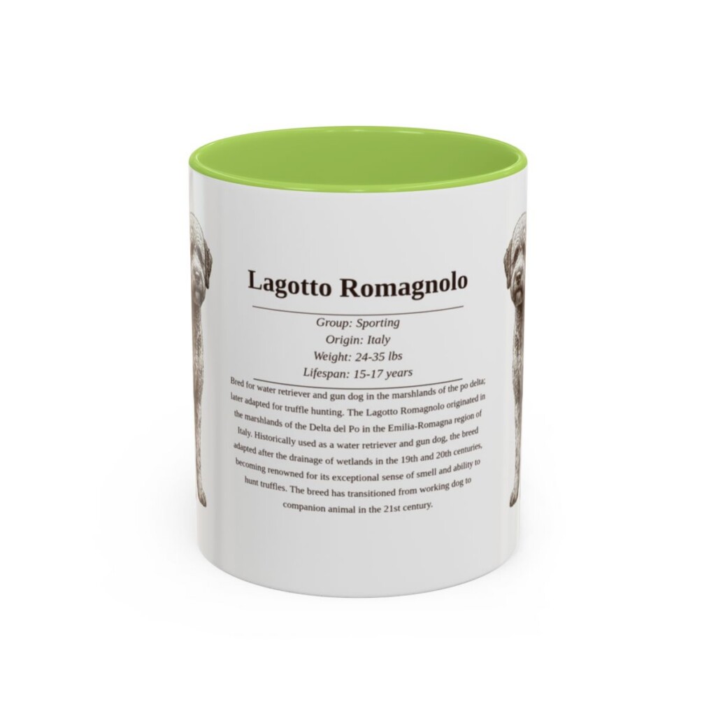 11oz Lagotto Romagnolo Mug, Light Green, front view