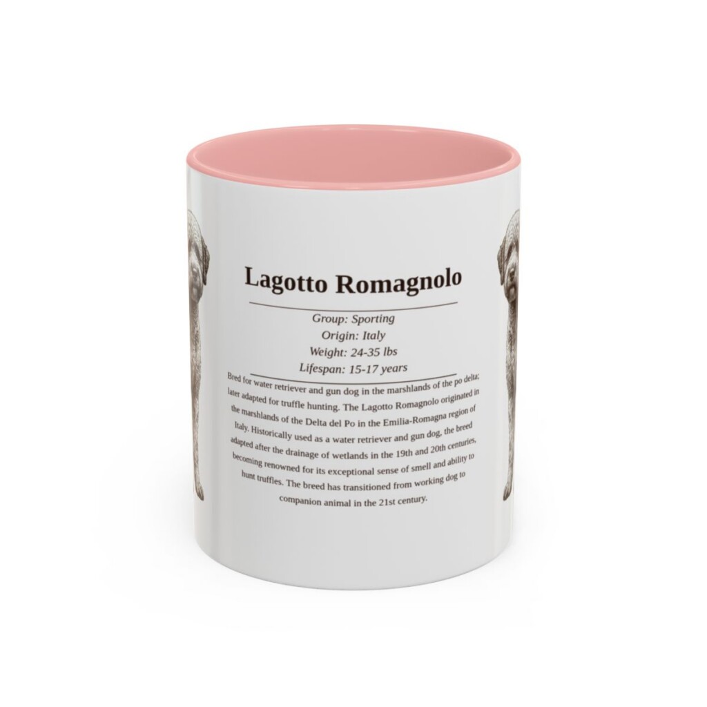 11oz Lagotto Romagnolo Mug, Pink, front view
