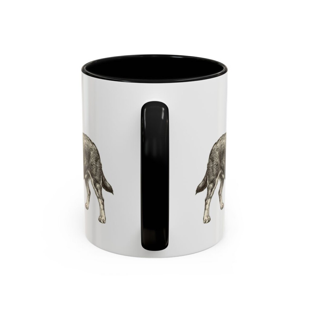 11oz Lancashire Heeler Mug, Black, back view