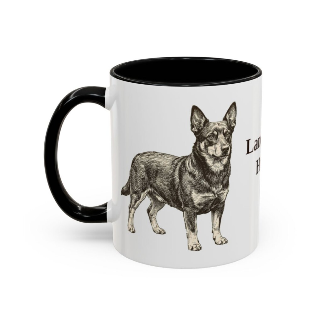 11oz Lancashire Heeler Mug, Black, left side view