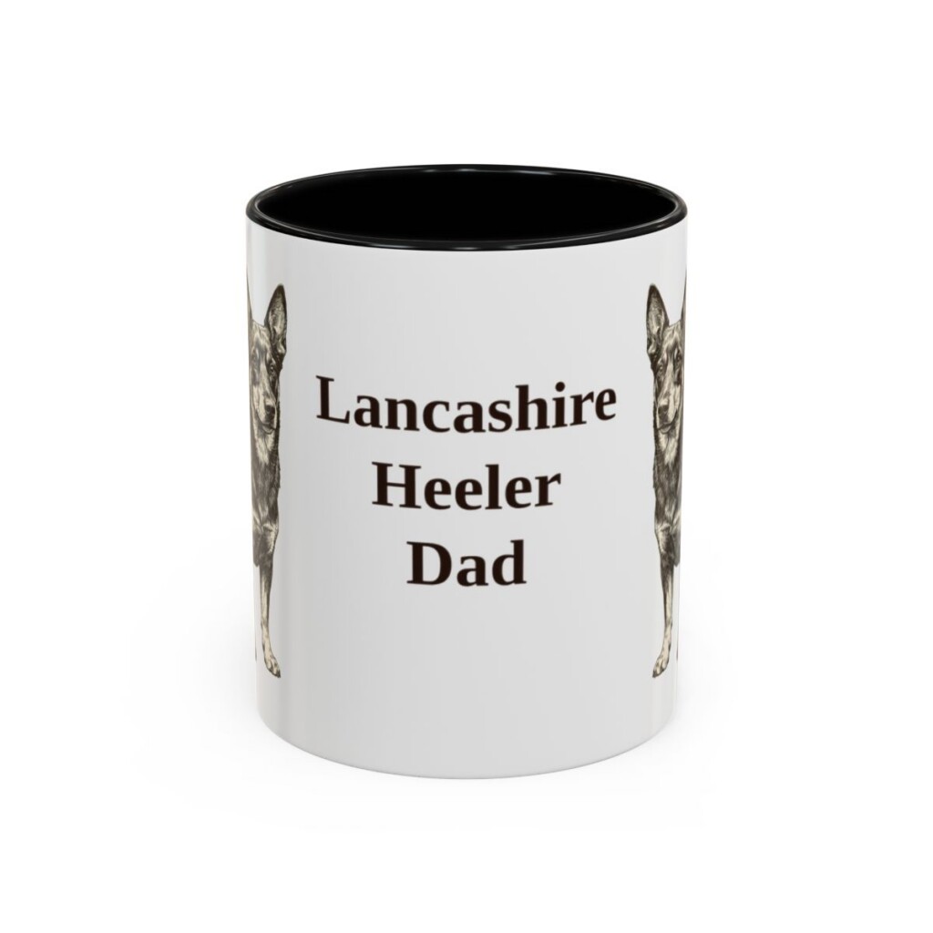 11oz-lancashire-heeler-mug-dad-black-front 11oz Lancashire Heeler Dog Dad Mug, Black, front view