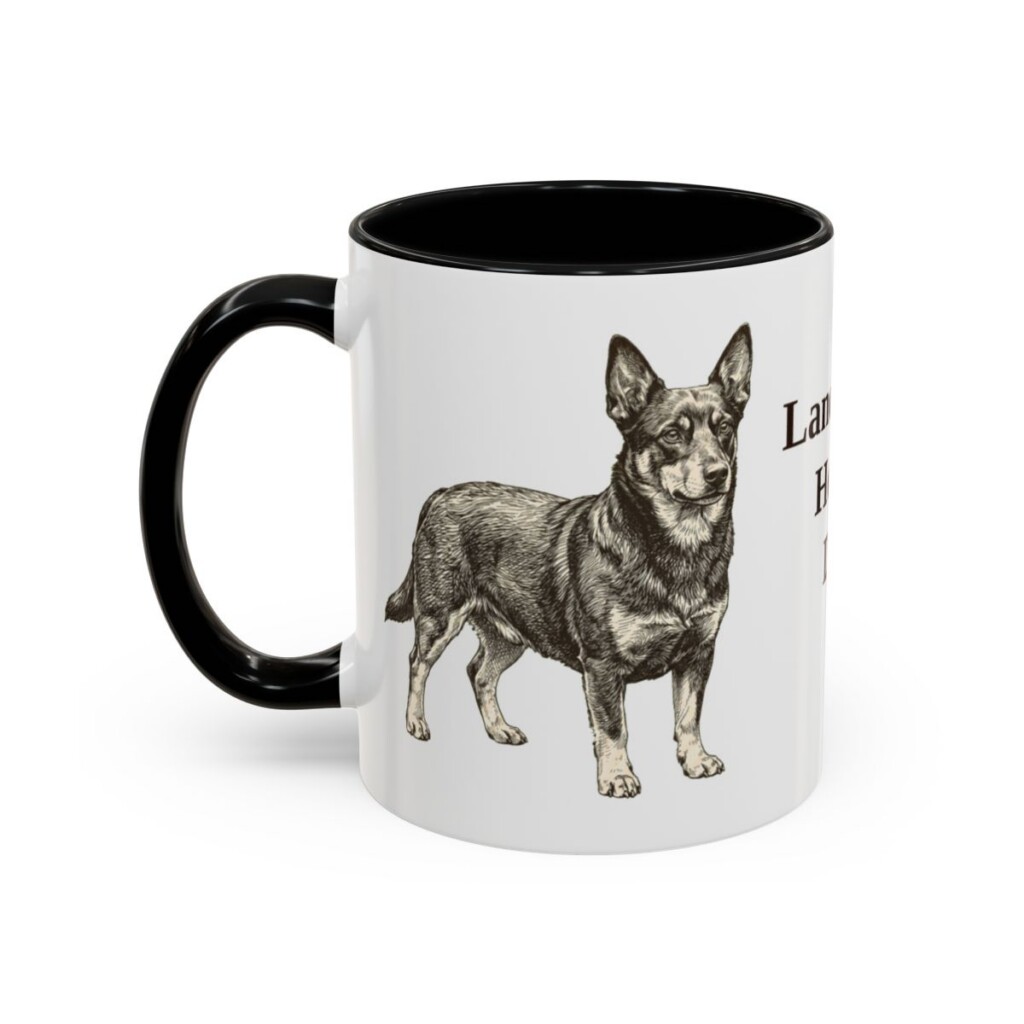 11oz-lancashire-heeler-mug-dad-black-left 11oz Lancashire Heeler Dog Dad Mug, Black, left side view