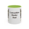 11oz-lancashire-heeler-mug-dad-light-green 11oz Lancashire Heeler Dog Dad Mug, Light Green, front view