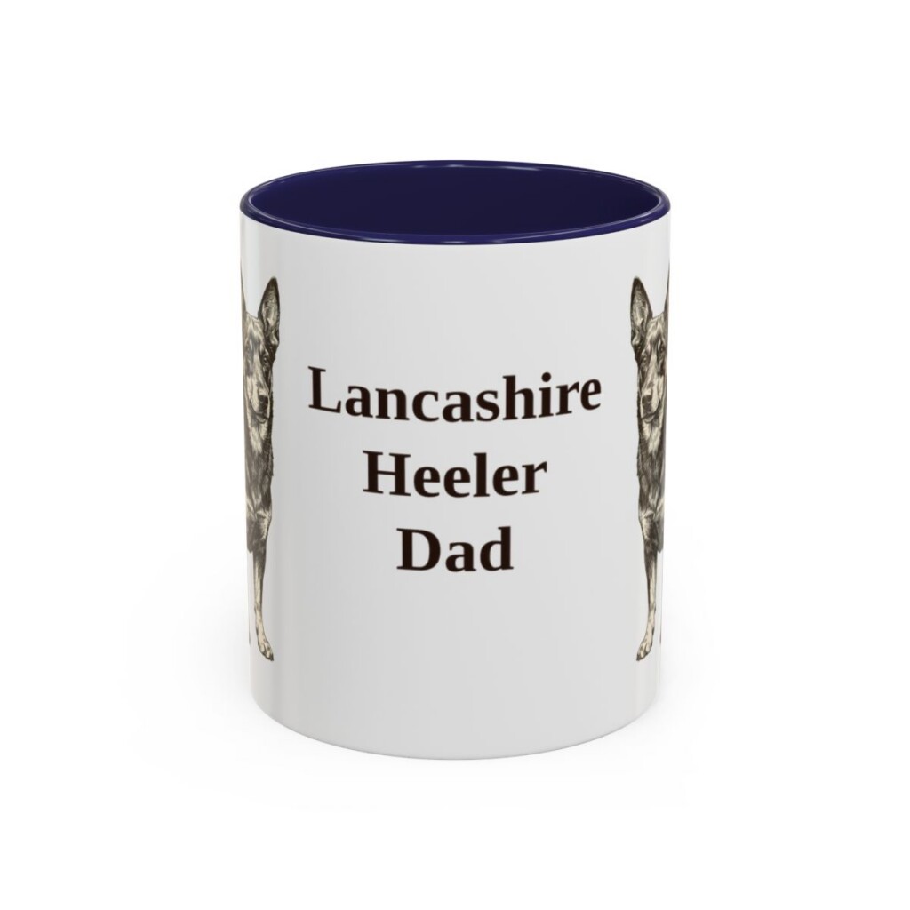 11oz-lancashire-heeler-mug-dad-navy 11oz Lancashire Heeler Dog Dad Mug, Navy, front view