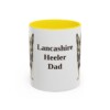 11oz-lancashire-heeler-mug-dad-yellow 11oz Lancashire Heeler Dog Dad Mug, Yellow, front view