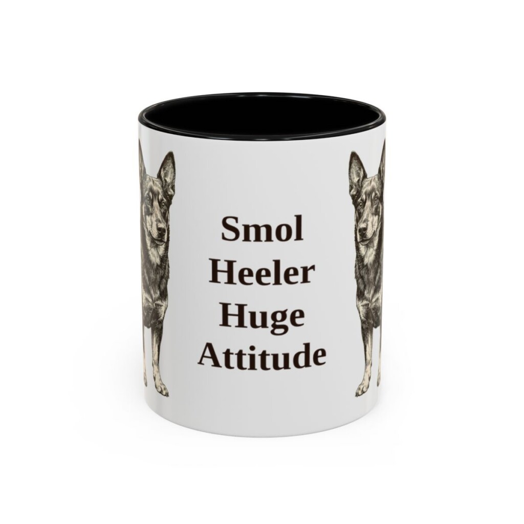 11oz Funny Lancashire Heeler Mug, Black, front view