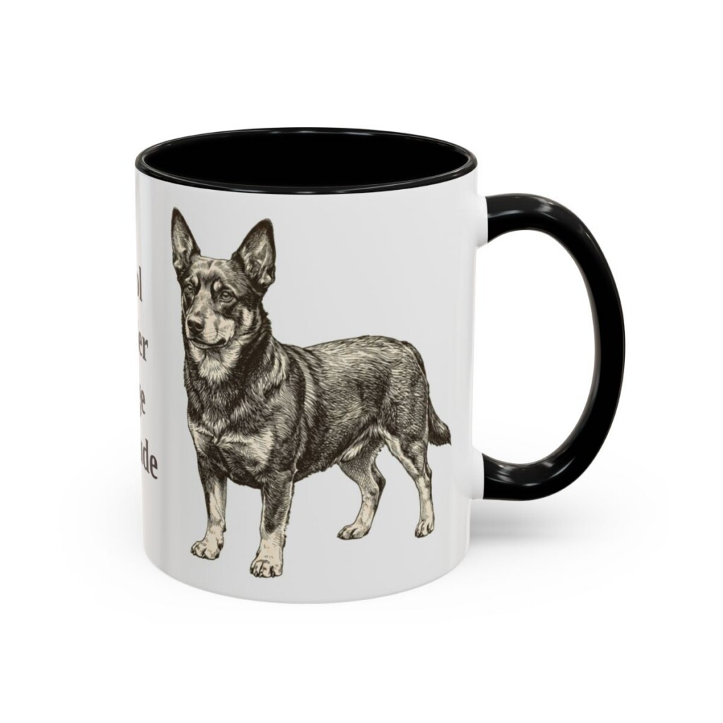 11oz Funny Lancashire Heeler Mug, Black, right side view